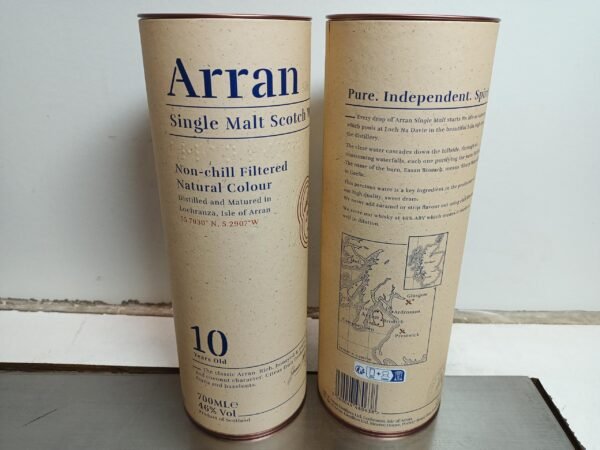Arran 10 ans d'âge, Non chill filtered, 70cl, vente à l'export Arran 10 ans d'âge – Single Malt Whisky Écossais