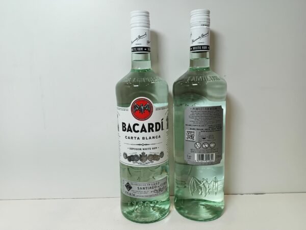 BARCARDI 1LITRE Bacardi Rhum Blanc Premium - Carte Blanche - 100 cl - Vente à l'Export