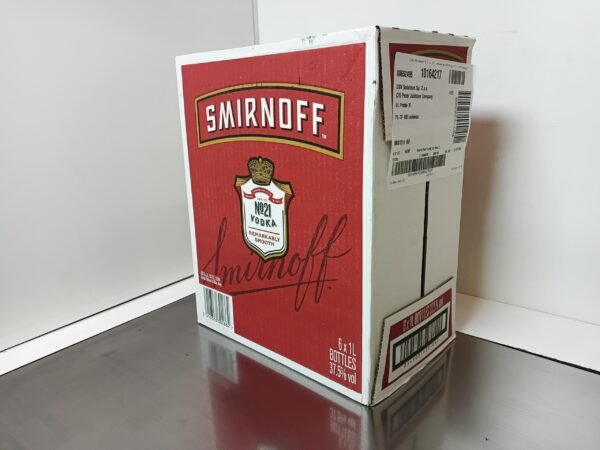 VODKA SMIRNOFF 1LITRE 3 Smirnoff Red Vodka - 100 cl - 37,5° - Vente à l'Export